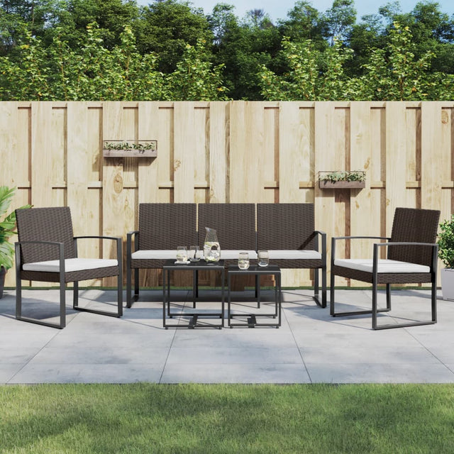 Vidaxl 5-delige tuinset met kussens polypropeen rattan bruin