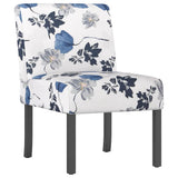 Vidaxl stoel gebloemd stof blauw