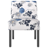 Vidaxl stoel gebloemd stof blauw
