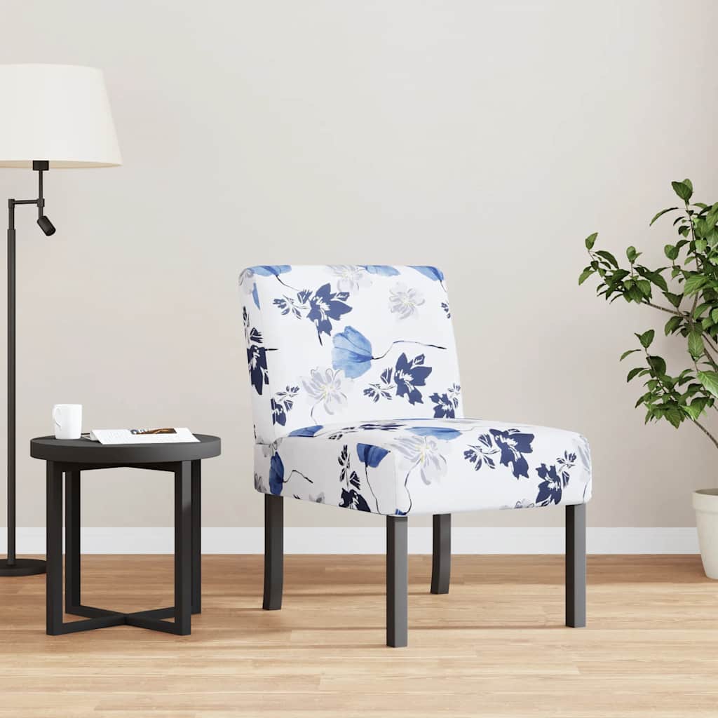 Vidaxl stoel gebloemd stof blauw