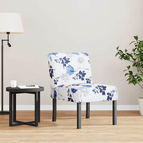Vidaxl stoel gebloemd stof blauw