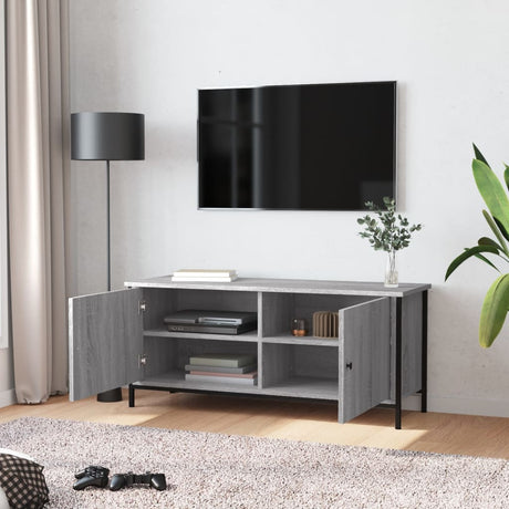 Vidaxl tv-meubel 102x35x45 cm bewerkt hout grijs sonoma eikenkleurig