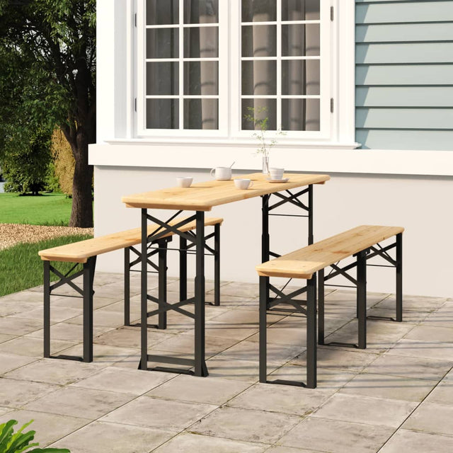 Vidaxl biertafel inklapbaar 170x50x75 105 cm massief vurenhout
