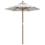 Vidaxl parasol met houten paal 196x231 cm zandkleurig