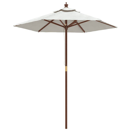 Vidaxl parasol met houten paal 196x231 cm zandkleurig