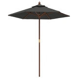 Vidaxl -parasol med trepol 196x231 cm Antracitt -farget