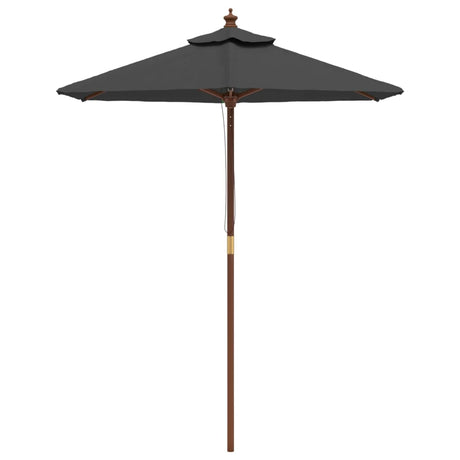 Vidaxl parasol met houten paal 196x231 cm antracietkleurig