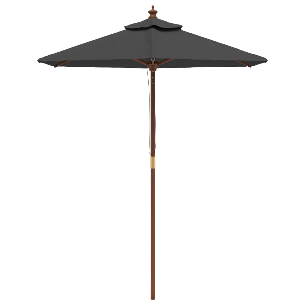 Vidaxl -parasol med trepol 196x231 cm Antracitt -farget