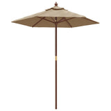 Vidaxl -parasol med trepol 196x231 cm taupe