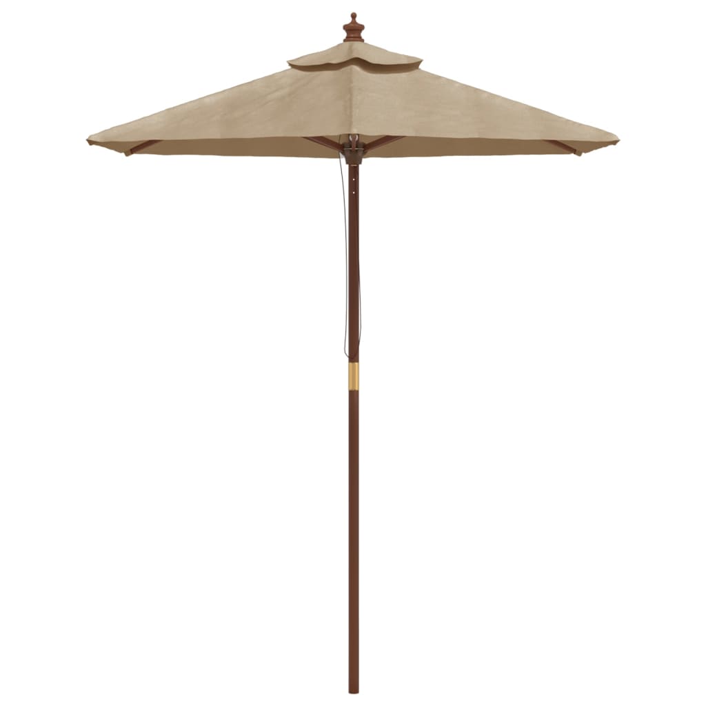 Vidaxl -parasol med trepol 196x231 cm taupe