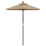 Vidaxl -parasol med trepol 196x231 cm taupe