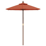 Vidaxl parasol met houten paal 196x231 cm terracottakleurig