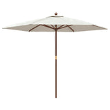 Vidaxl Parasol med trästol 299x240 cm sand -färgad