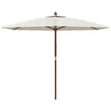 Vidaxl Parasol med trästol 299x240 cm sand -färgad