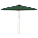 Vidaxl parasol met houten paal 299x240 cm groen