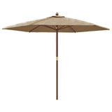 Vidaxl Parasol med trästol 299x240 cm taupe