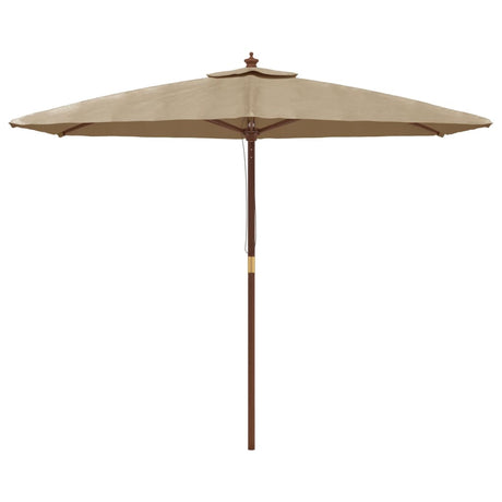 Vidaxl parasol met houten paal 299x240 cm taupe