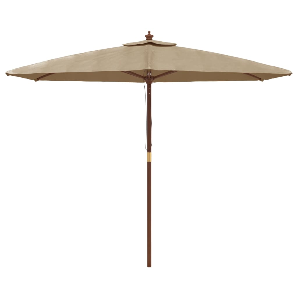 Vidaxl Parasol med trästol 299x240 cm taupe