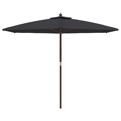 Vidaxl parasol met houten paal 299x240 cm zwart