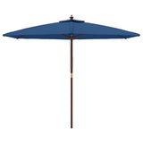 Vidaxl parasol met houten paal 299x240 cm azuurblauw