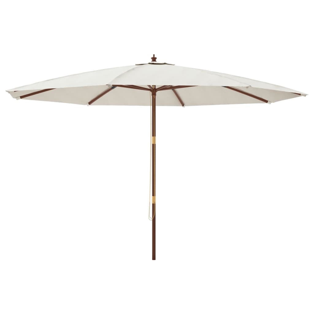 Vidaxl parasol met houten paal 400x273 cm zandkleurig