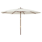 Vidaxl parasol met houten paal 400x273 cm zandkleurig