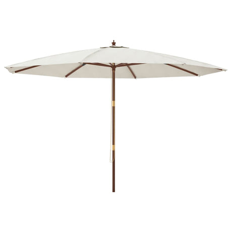 Vidaxl parasol met houten paal 400x273 cm zandkleurig