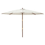 Vidaxl parasol met houten paal 400x273 cm zandkleurig