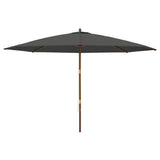 Vidaxl parasol met houten paal 400x273 cm antracietkleurig