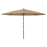 Vidaxl parasol met houten paal 400x273 cm taupe