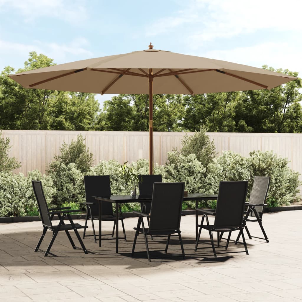 Vidaxl parasol met houten paal 400x273 cm taupe