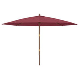 Vidaxl parasol met houten paal 400x273 cm bordeauxrood