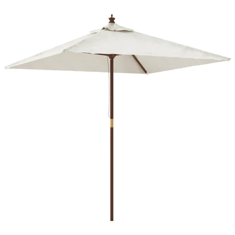 Vidaxl parasol met houten paal 198x198x231 cm zandkleurig