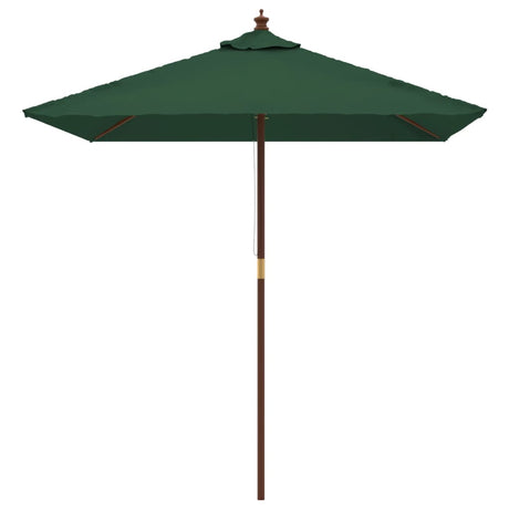 Vidaxl parasol met houten paal 198x198x231 cm groen