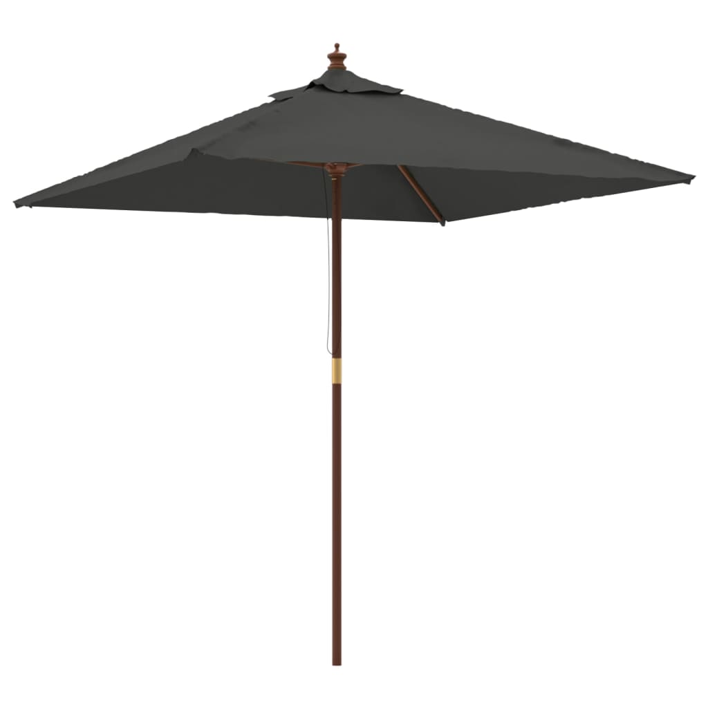 Vidaxl parasol s dřevěným pólem 198x198x231 cm antracite -colored