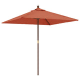 Vidaxl parasol met houten paal 198x198x231 cm terracottakleurig