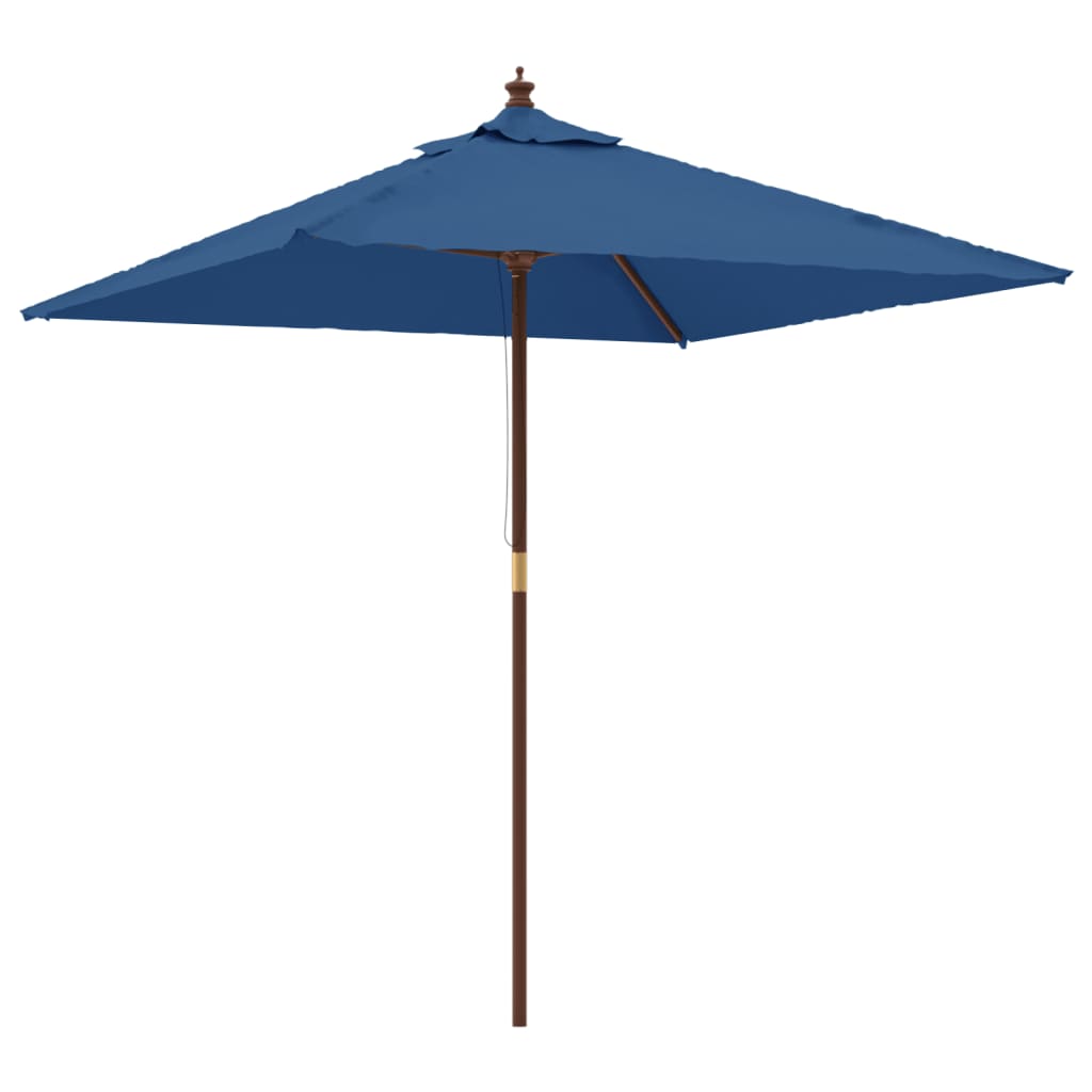 Vidaxl Parasol z drewnianym słupem 198x198x231 cm Azure Blue