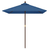 Vidaxl Parasol with wooden pole 198x198x231 cm azure blue