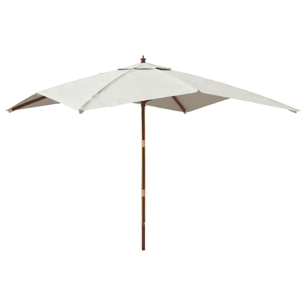 Vidaxl -parasol med trepol 300x300x273 cm sand -farget