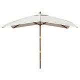 Vidaxl -parasol med trepol 300x300x273 cm sand -farget