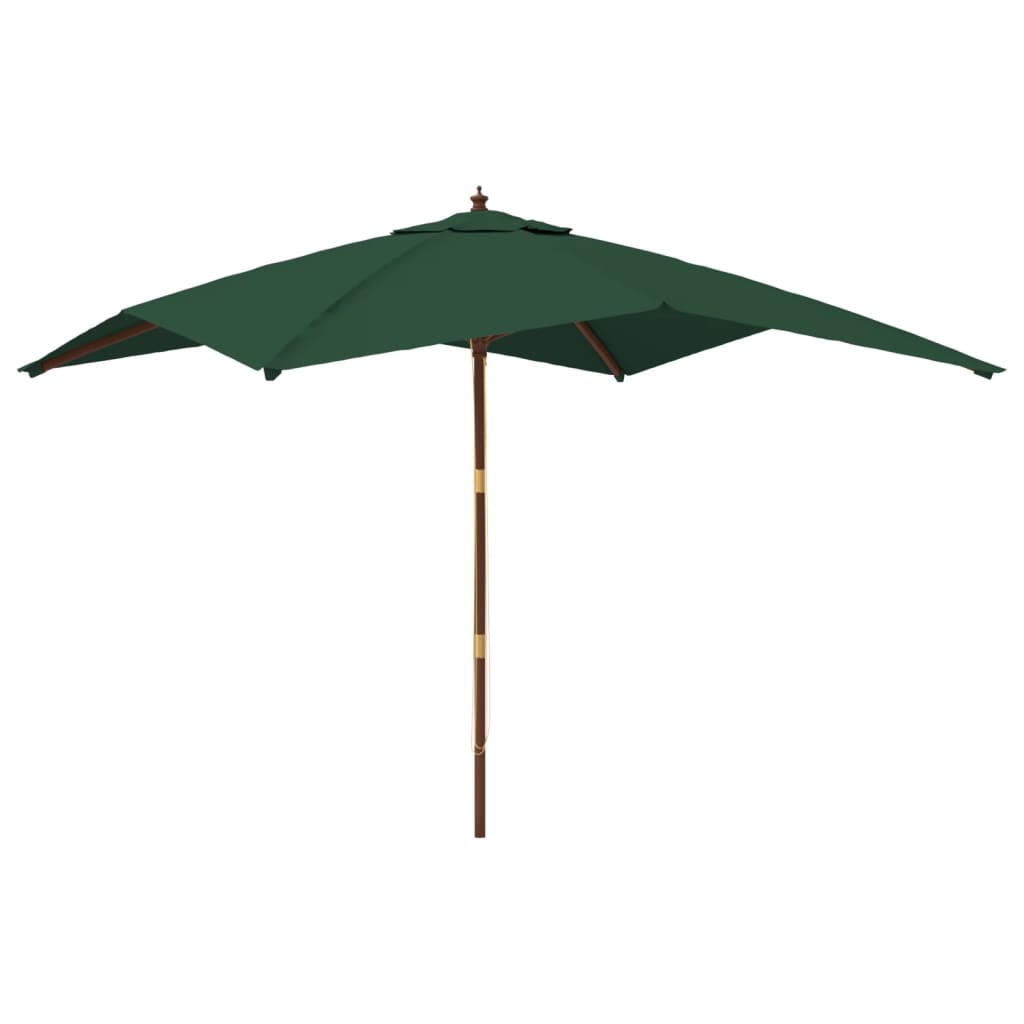 Vidaxl -parasol med trepol 300x300x273 cm grønn