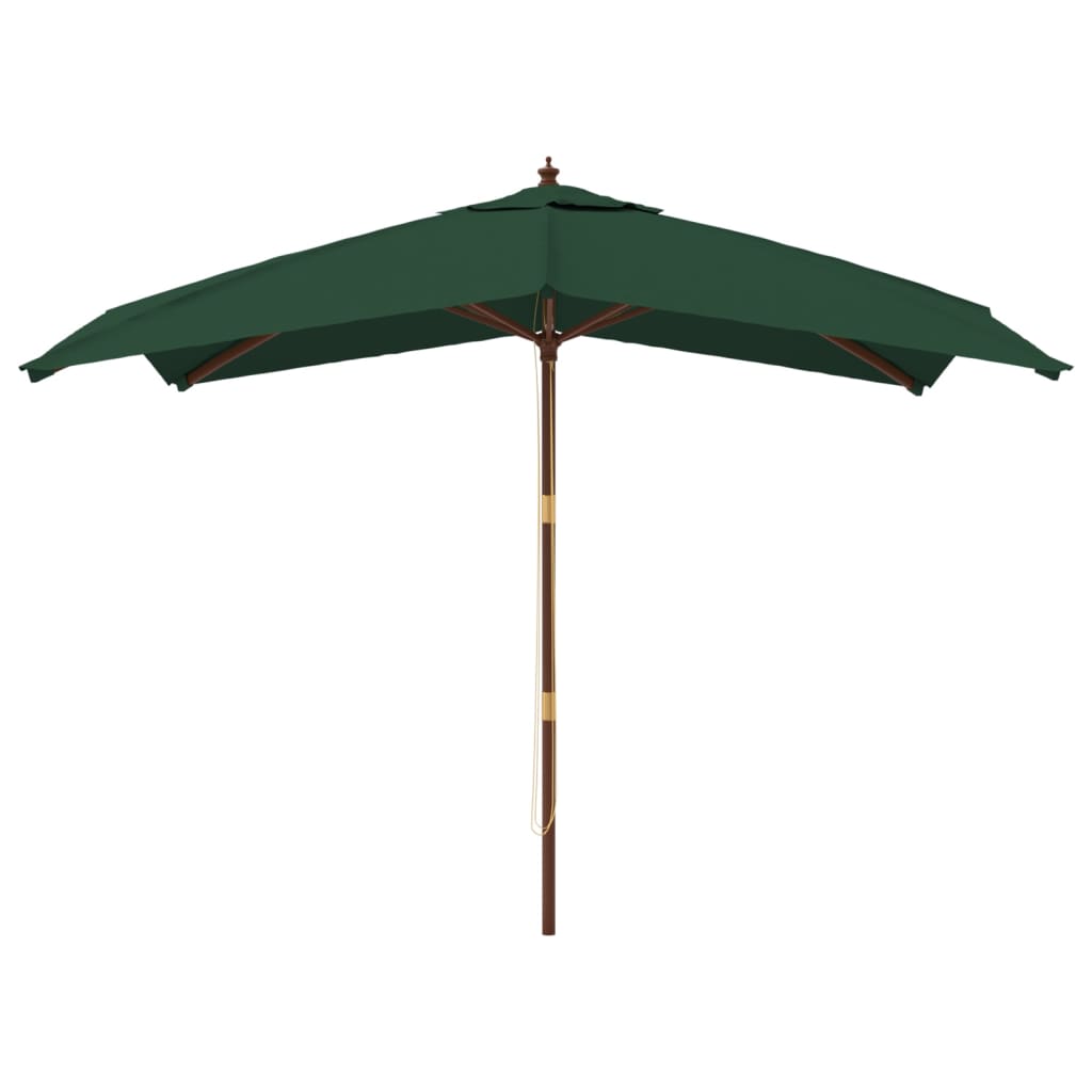 Vidaxl -parasol med trepol 300x300x273 cm grønn