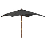 Vidaxl parasol s dřevěným pólem 300x300x273 cm anthracite -colored