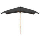 Vidaxl parasol s dřevěným pólem 300x300x273 cm anthracite -colored