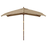 Vidaxl parasol s dřevěným pólem 300x300x273 cm taupe