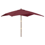 Vidaxl -parasol med trepol 300x300x273 cm Bordeaux rød