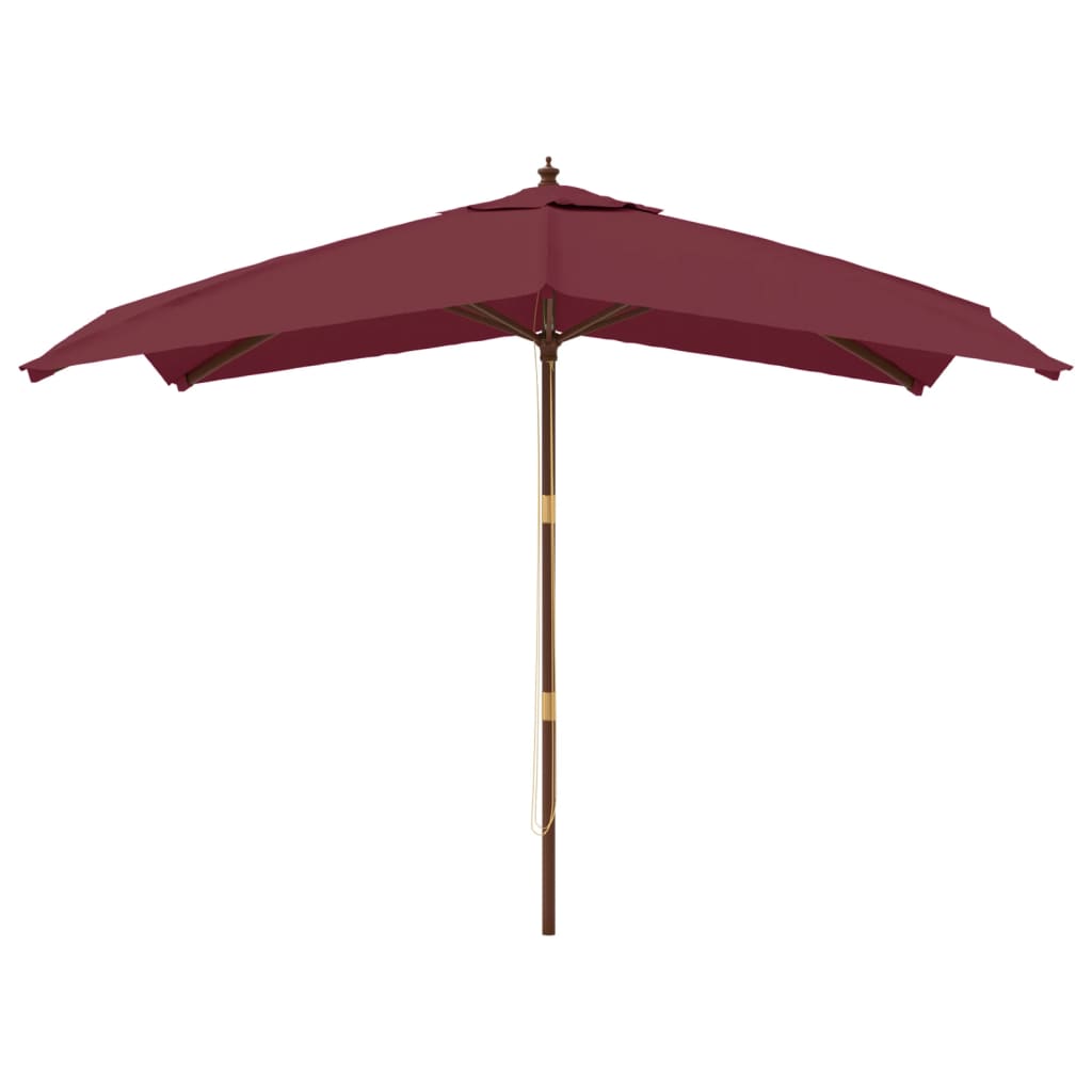 Vidaxl -parasol med trepol 300x300x273 cm Bordeaux rød