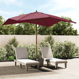 Vidaxl -parasol med trepol 300x300x273 cm Bordeaux rød