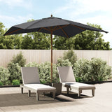 Vidaxl parasol s dřevěným pólem 300x300x273 cm černá