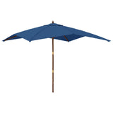 Vidaxl parasol s dřevěným pólem 300x300x273 cm azure modrá